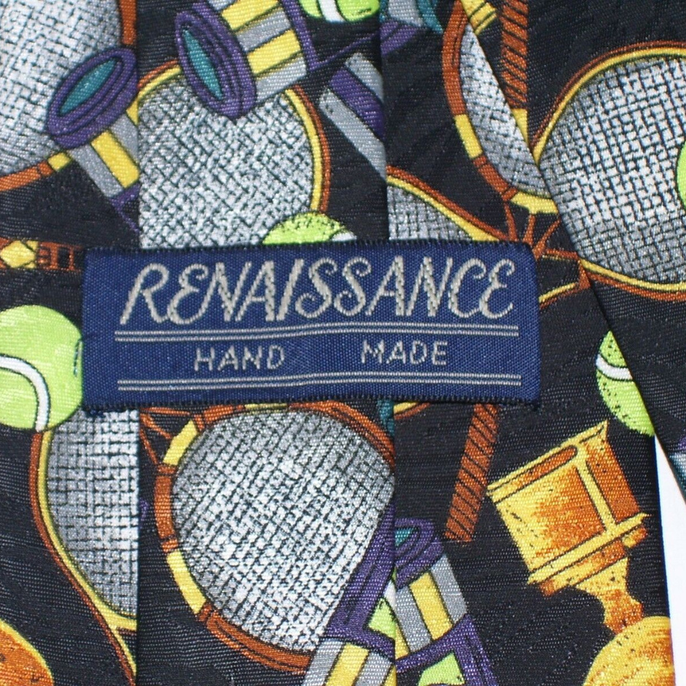 Renaissance Tennis Novelty Men's Neck Tie - Picture 3 of 4